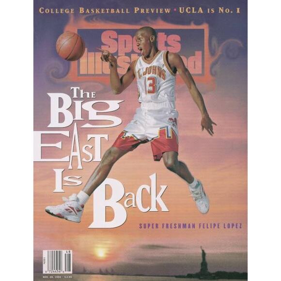 Felipe LOPEZ St John's Red Storm 90s STARTER jersey L white NCAA basketball vtg - Picture 4 of 11